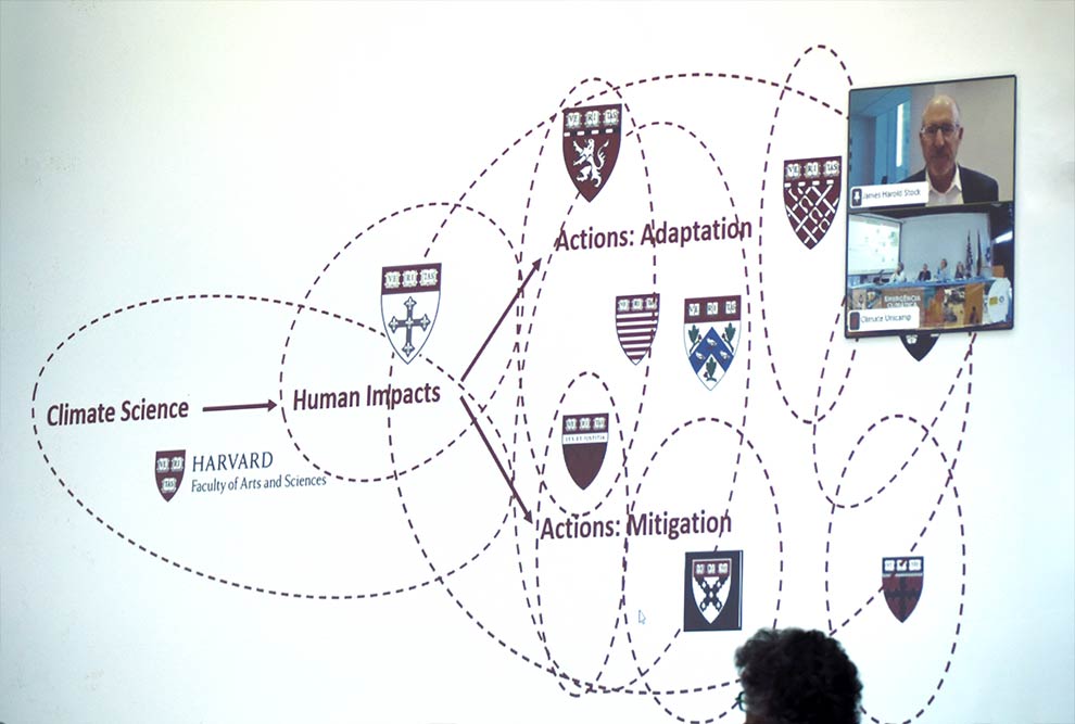 O vice-reitor para o Clima e Sustentabilidade da Universidade Harvard (EUA), James Stock (no alto em destaque): sensibilizar não apenas a sociedade, mas também as lideranças políticas  